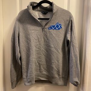 Gray Quarter Zip with Kentucky Outline
